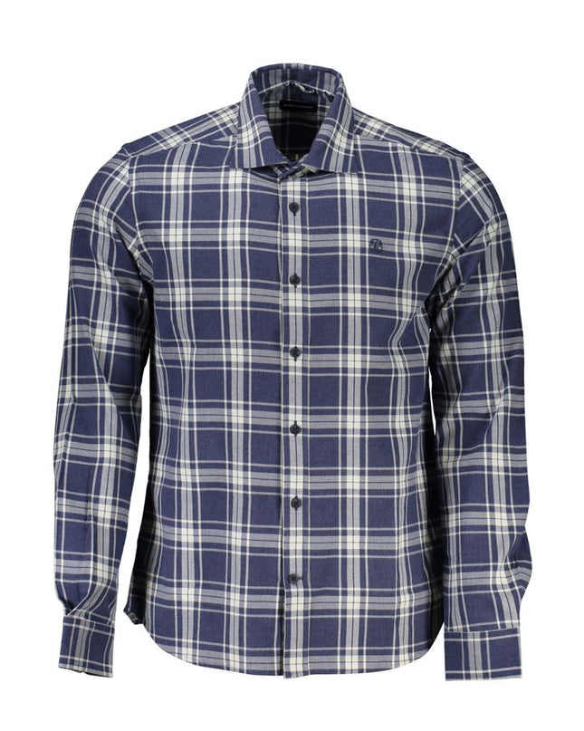 Blue Cotton Men Shirt