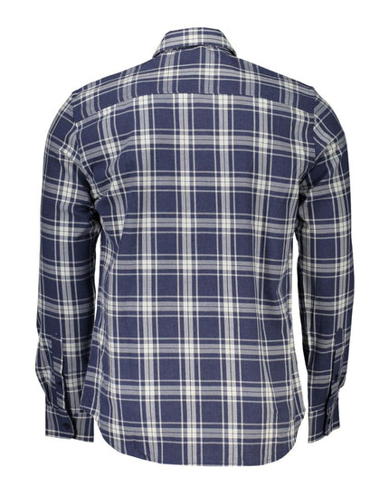 Blue Cotton Men Shirt