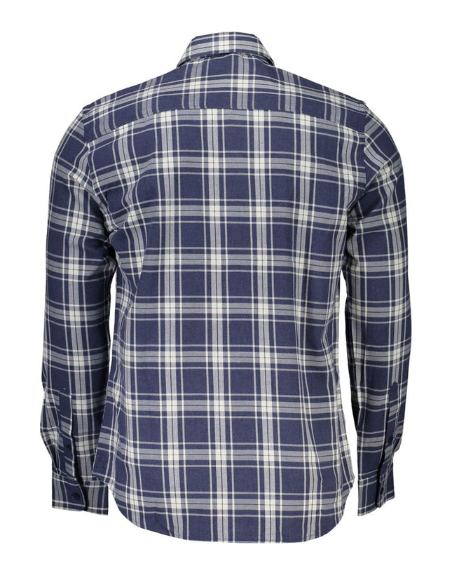 Blue Cotton Men Shirt