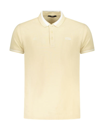 Beige Cotton Men Polo Shirt