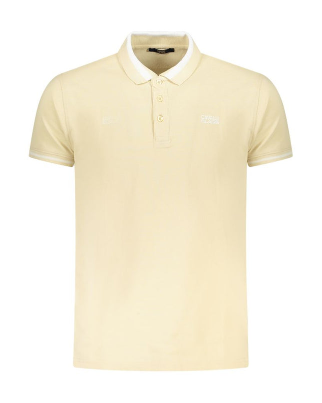 Beige Cotton Men Polo Shirt