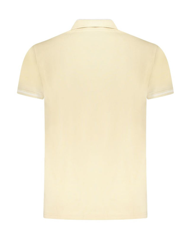 Beige Cotton Men Polo Shirt