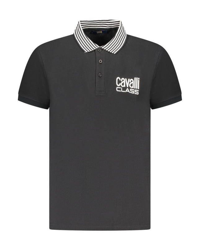 Black Cotton Men Polo Shirt