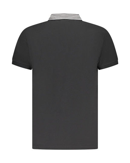 Black Cotton Men Polo Shirt