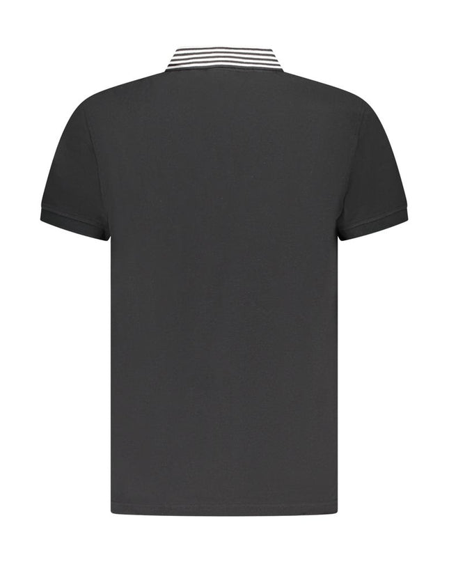 Black Cotton Men Polo Shirt