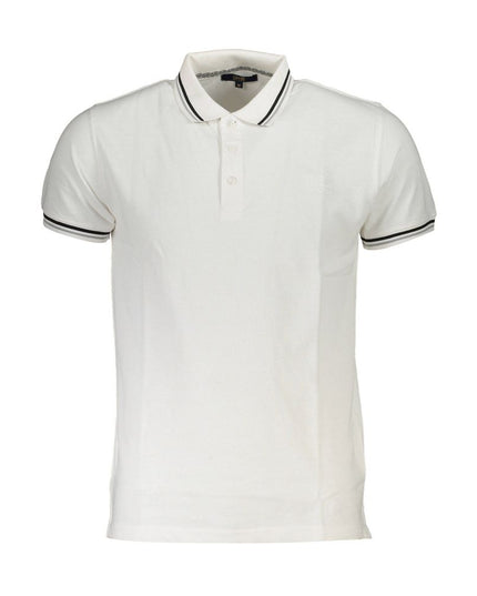 White Cotton Men Polo Shirt