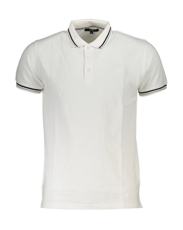 White Cotton Men Polo Shirt