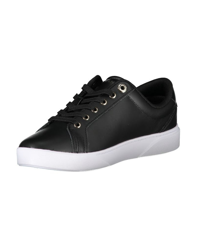Black Leather Women Sneaker