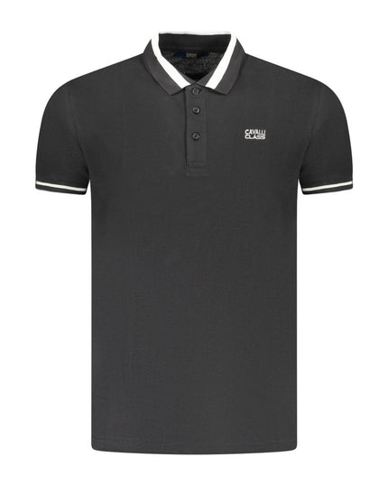 Black Cotton Men Polo