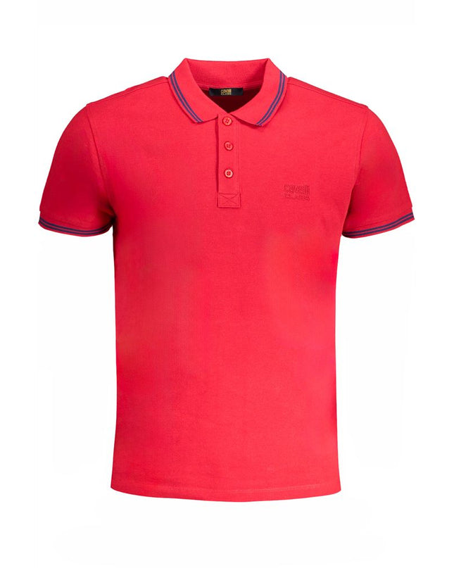 Red Cotton Men Polo Shirt