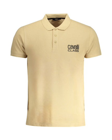 Beige Cotton Men Polo-Shirt