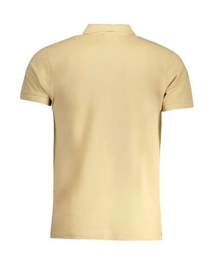 Beige Cotton Men Polo-Shirt