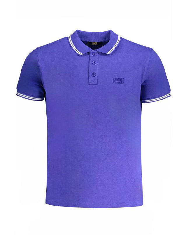 Blue Cotton Men's Polo Shirt