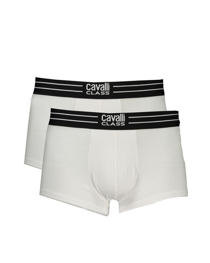 White Cotton Men's Boxer Briefs