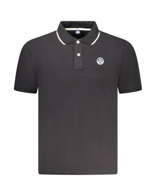 Black Cotton Mens Polo Shirt