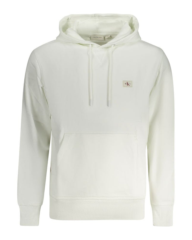 White Cotton Men's Hooded Sweatshirt