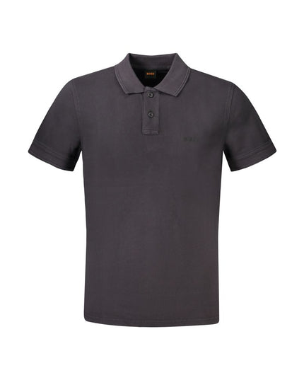 Black Cotton Men Polo