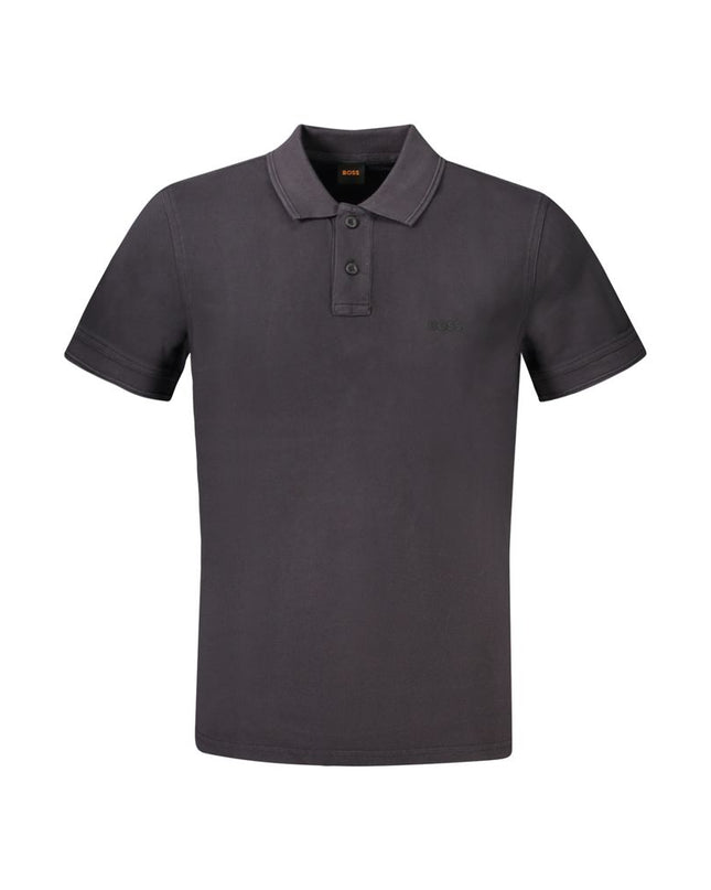 Black Cotton Men Polo