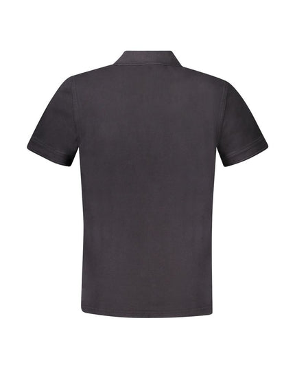 Black Cotton Men Polo