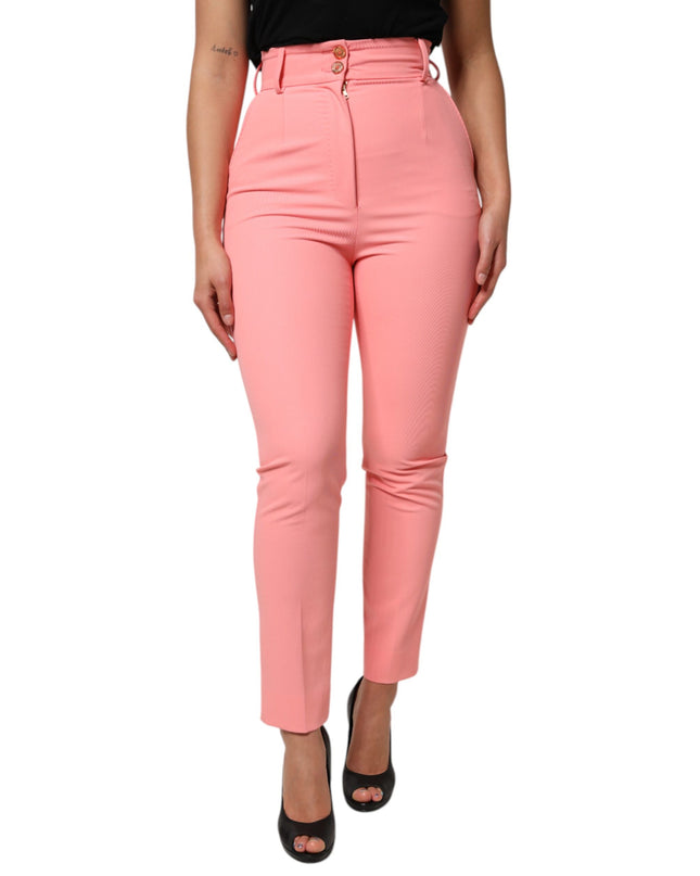Pink High Waist Dress Tapered Pants