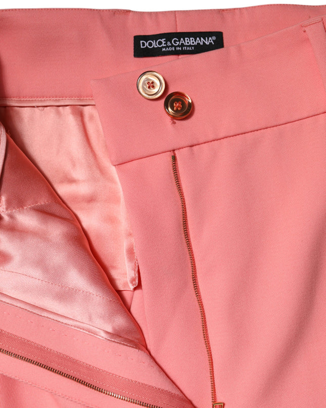 Pink High Waist Dress Tapered Pants