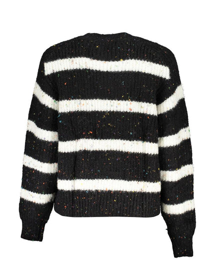 Black Acrylic Women Sweater Turtleneck