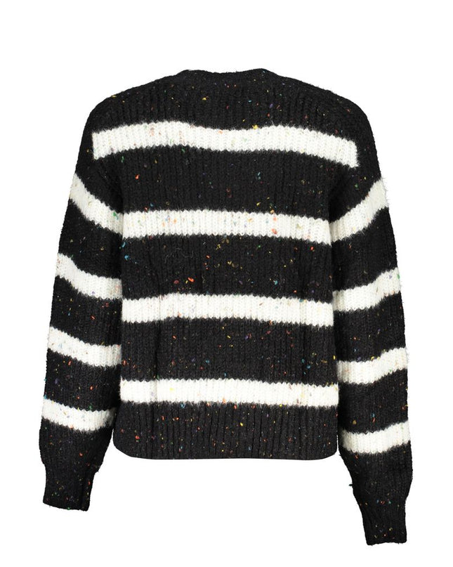 Black Acrylic Women Sweater Turtleneck