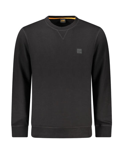 Black Cotton Men Sweater