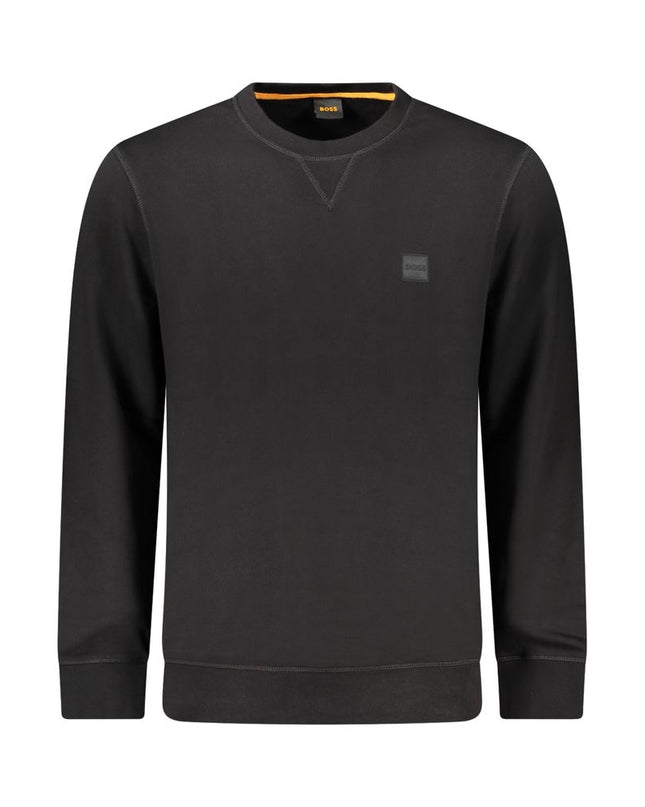 Black Cotton Men Sweater