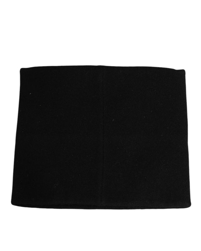 Black D&G Logo Cashmere Knitted Men One Size Scarf