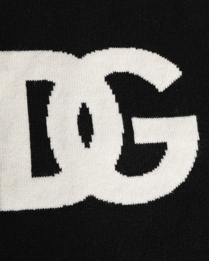 Black D&G Logo Cashmere Knitted Men One Size Scarf
