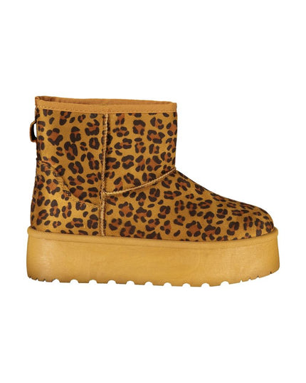 Marrone Polyester Women Ankle Boot