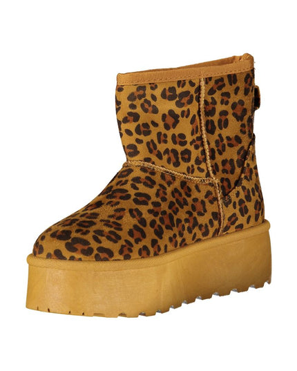 Marrone Polyester Women Ankle Boot