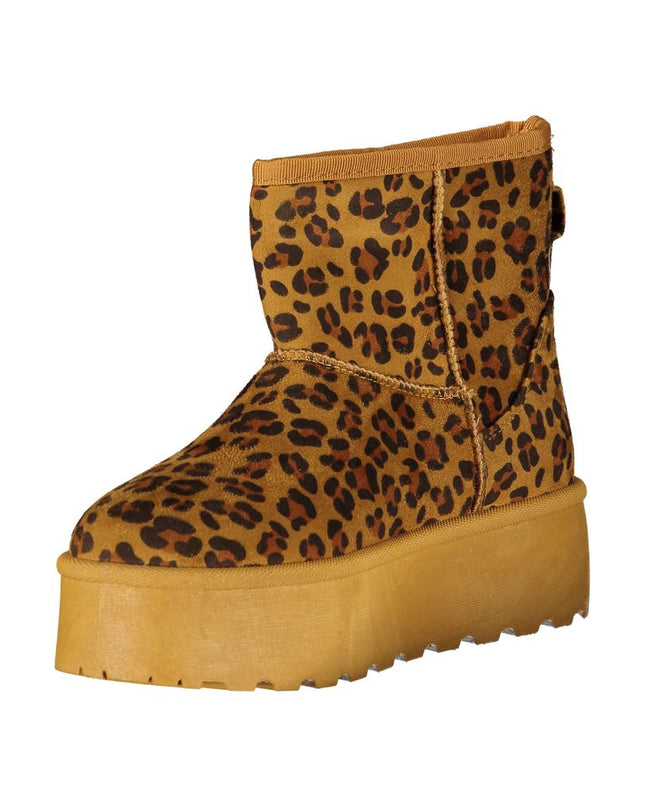 Marrone Polyester Women Ankle Boot