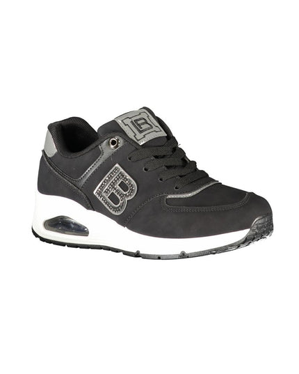 Black Polyurethane Women Sneaker
