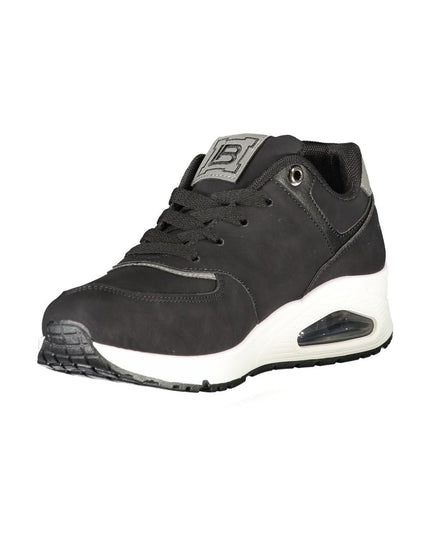 Black Polyurethane Women Sneaker