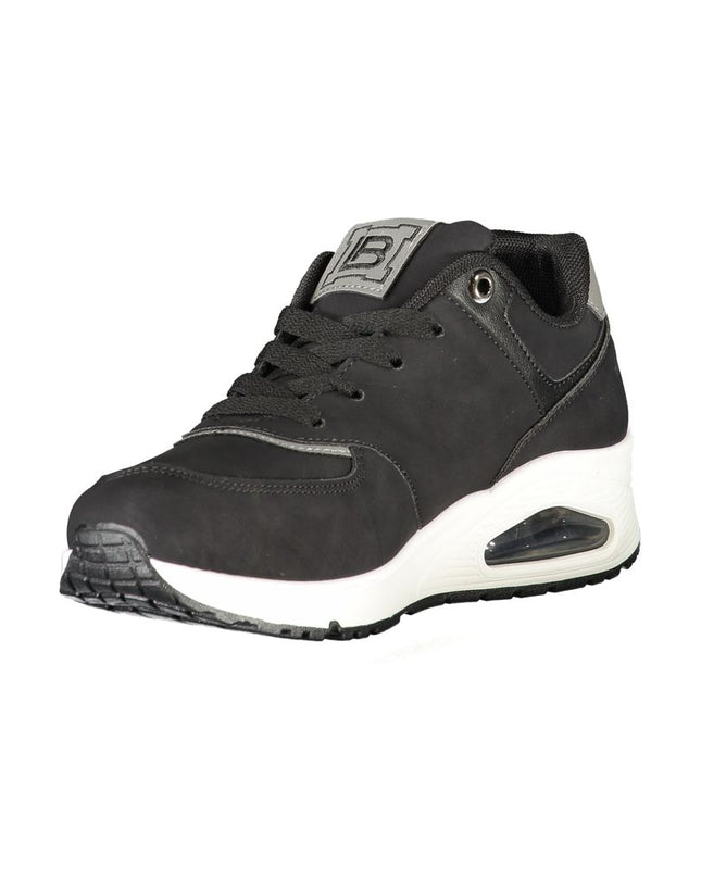 Black Polyurethane Women Sneaker