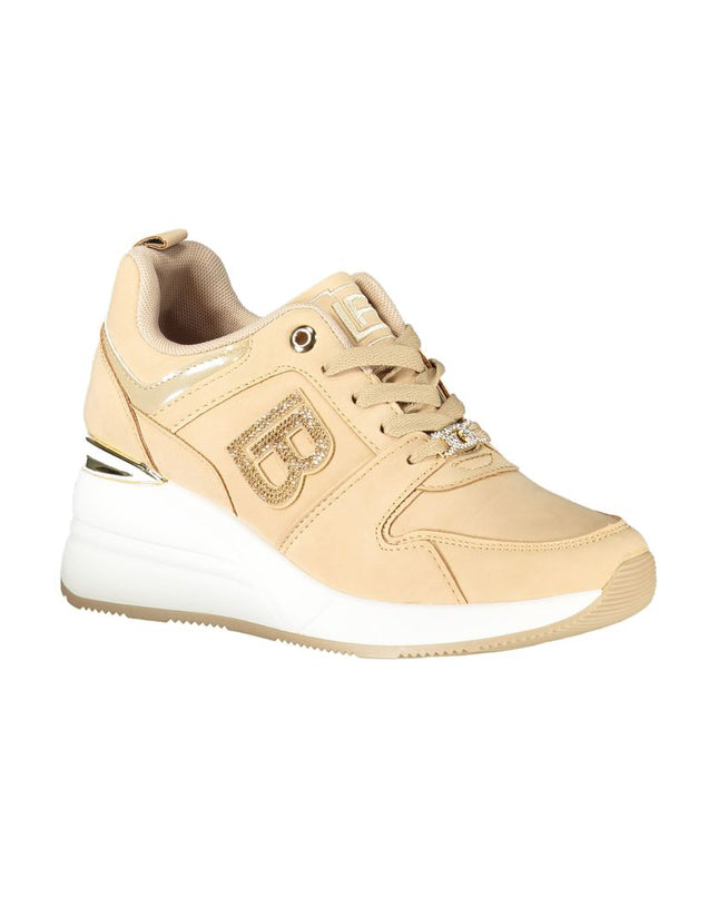 Beige Polyester Women Sneaker