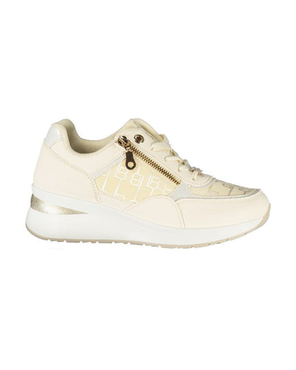 White Polyurethane Women Sneaker