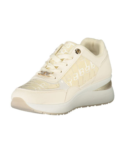 White Polyurethane Women Sneaker