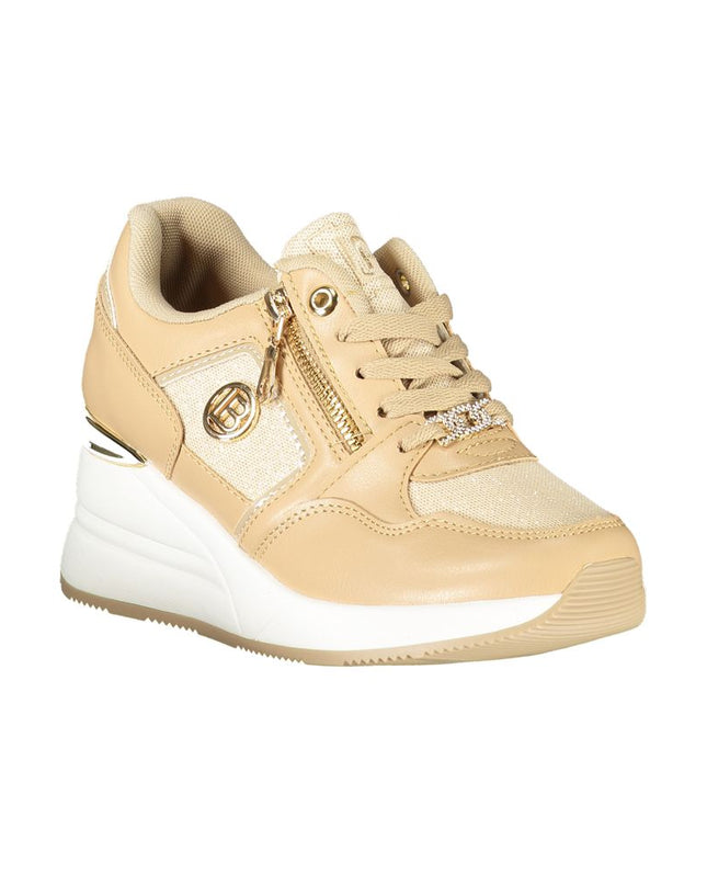 Beige Polyester Women Sneaker