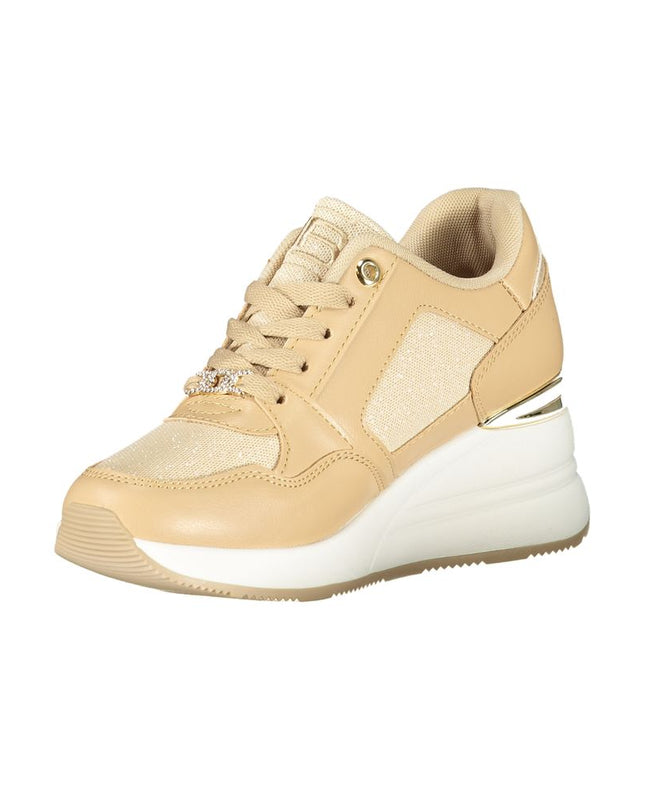 Beige Polyester Women Sneaker