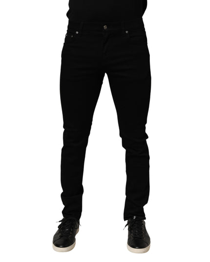 Black Cotton Stretch Slim Fit Men Denim Jeans