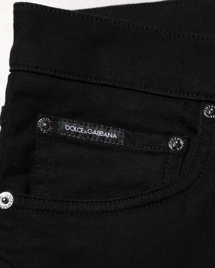 Black Cotton Stretch Slim Fit Men Denim Jeans