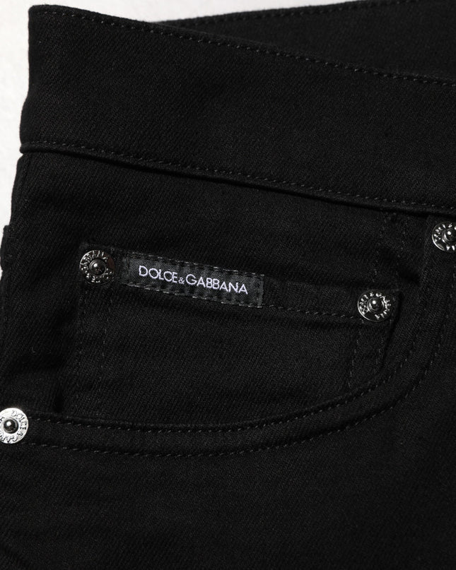 Black Cotton Stretch Slim Fit Men Denim Jeans