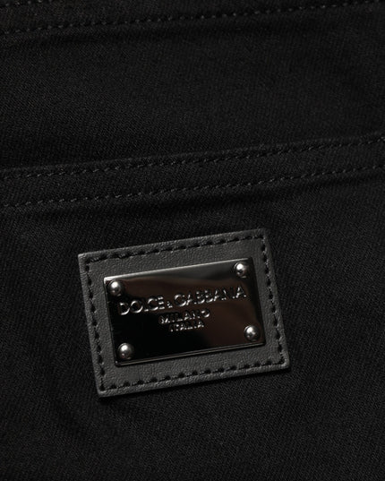Black Cotton Stretch Slim Fit Men Denim Jeans
