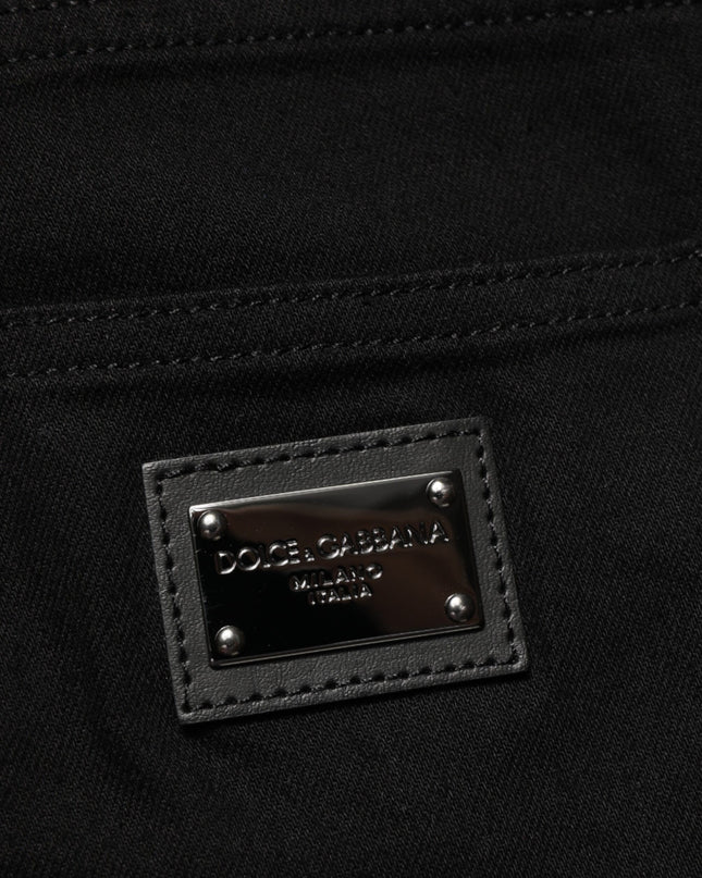 Black Cotton Stretch Slim Fit Men Denim Jeans