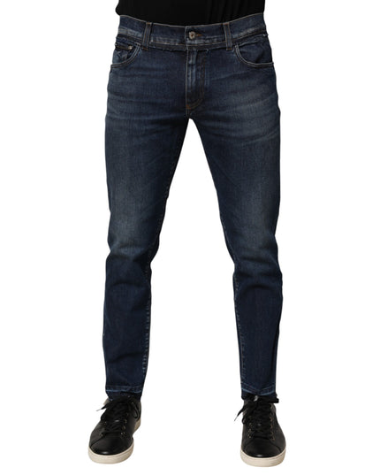 Blue Cotton Stretch Skinny Men Denim Jeans