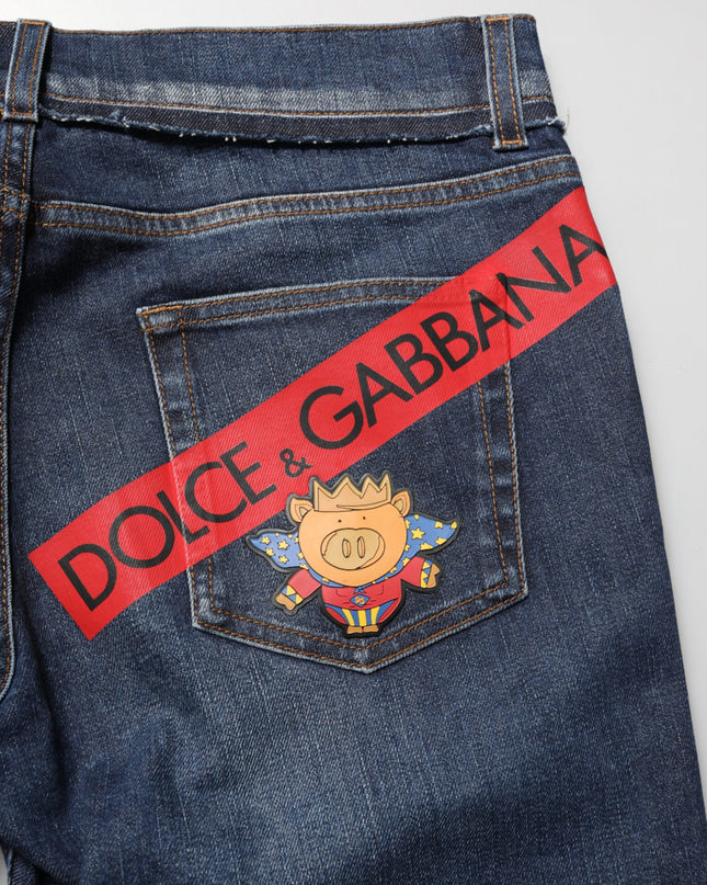 Blue Cotton Stretch Skinny Men Denim Jeans