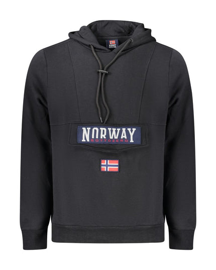 Black Cotton Men's Hooded Sweatshirt